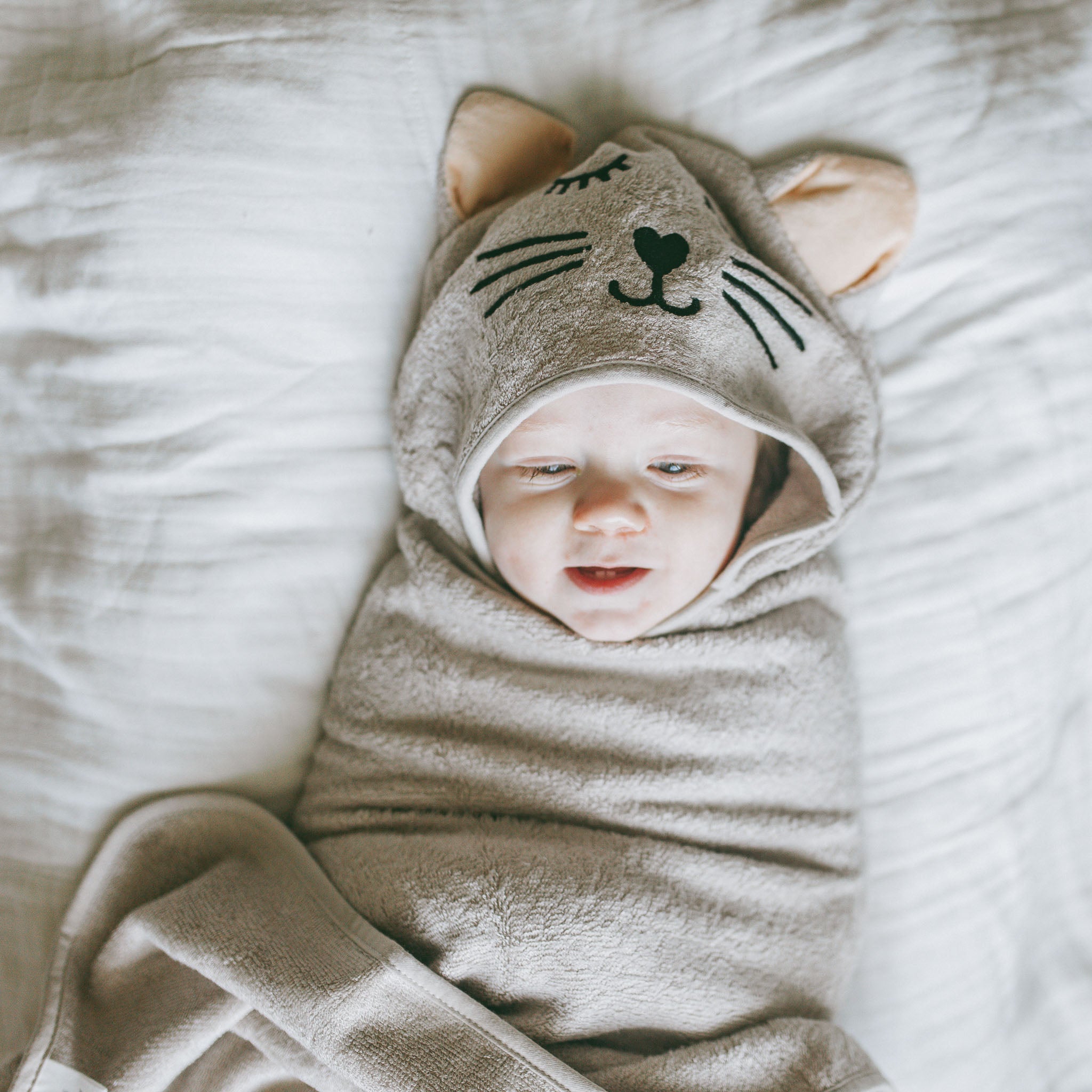 100% Bamboo Hooded Towel - Kitten