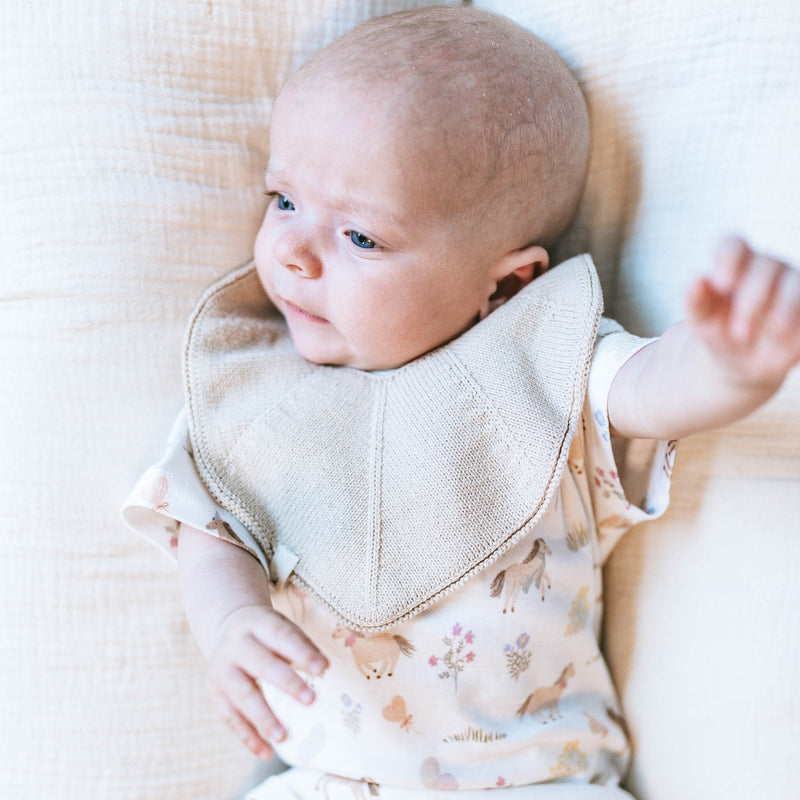 Knitted Bib - Khaki