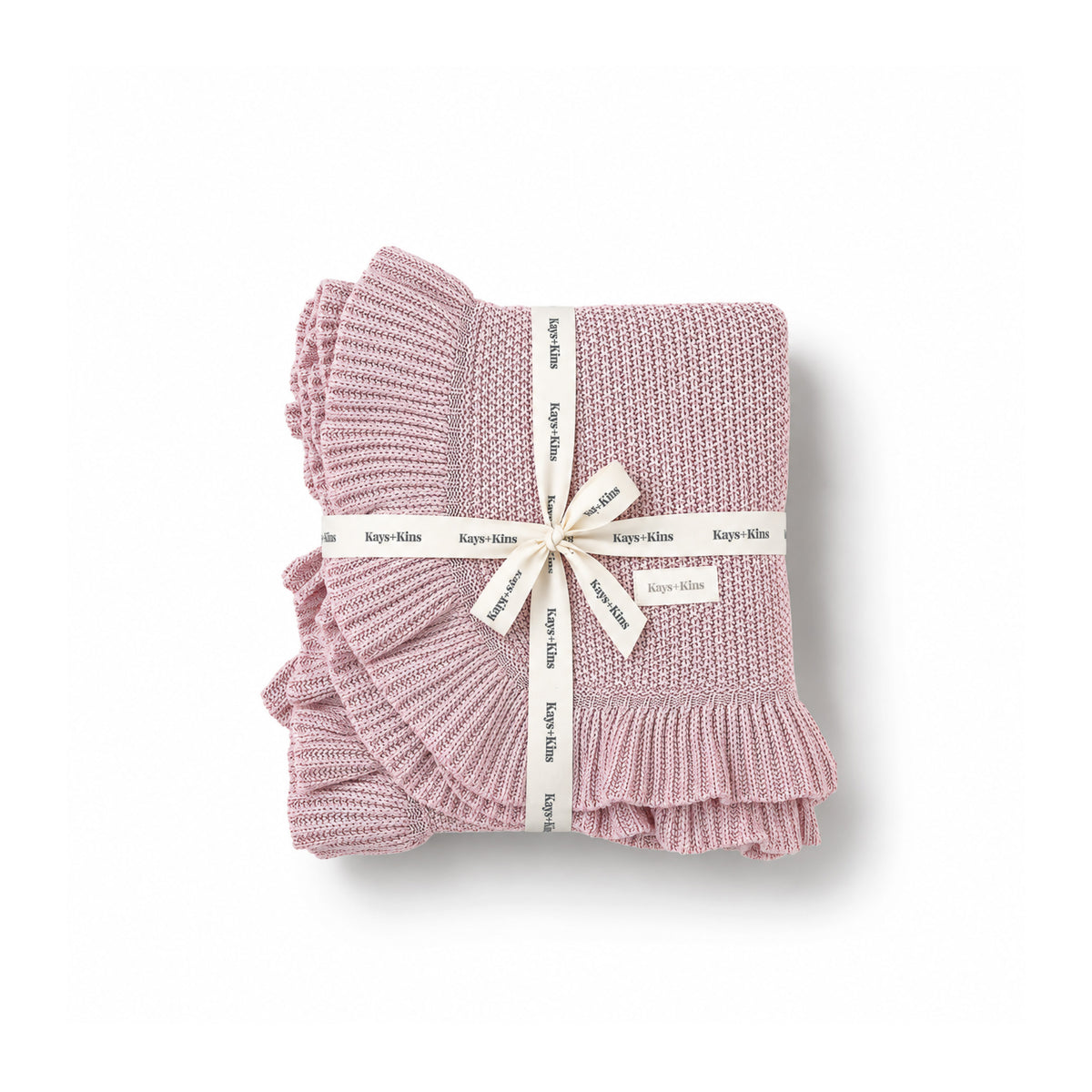 100% Bamboo Frill Blanket - Blush