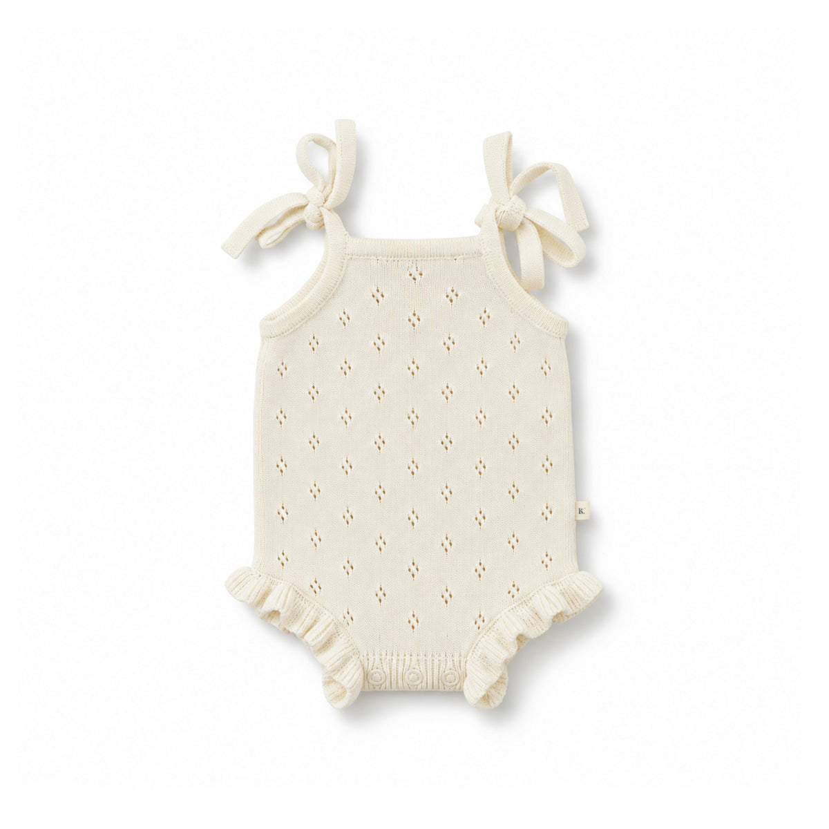 Pointelle Knit Romper- Ivory