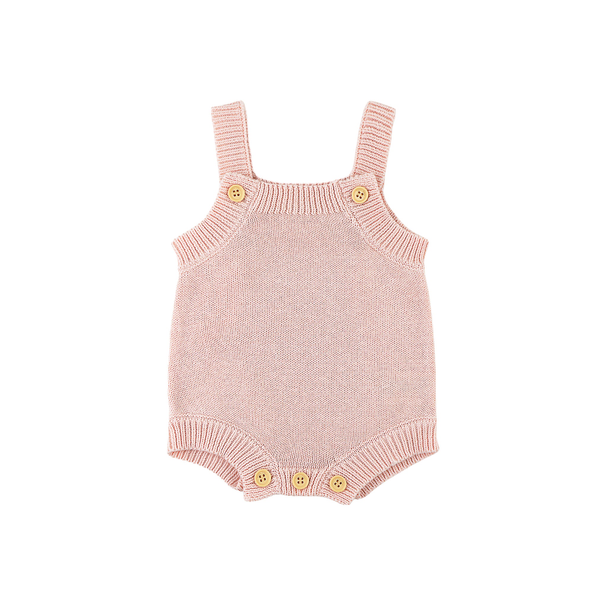 Knit Overall Romper - Blush