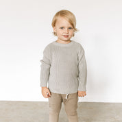 Organic Knit Sweater -Silver Grey