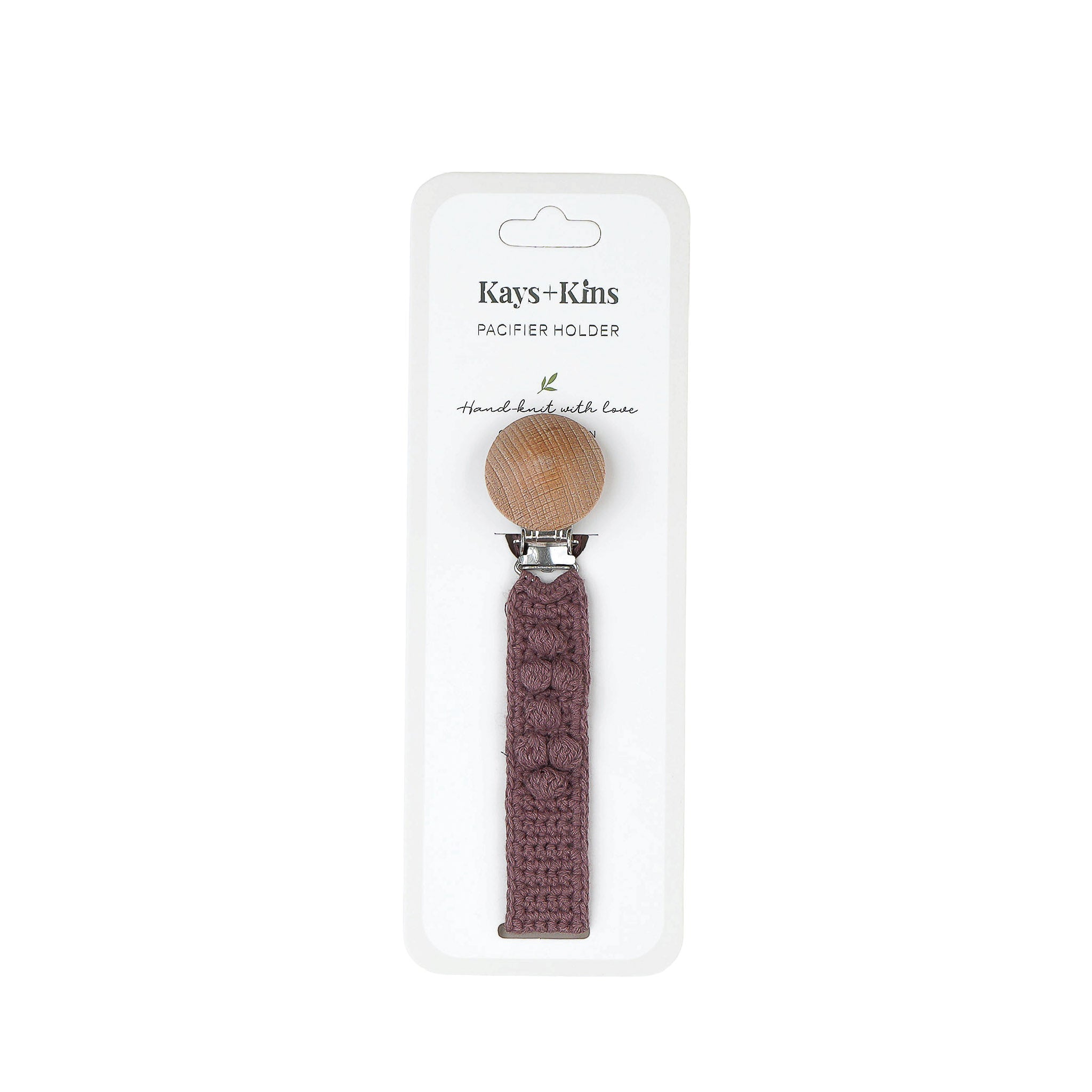 Crochet Pacifier Clip - Mink