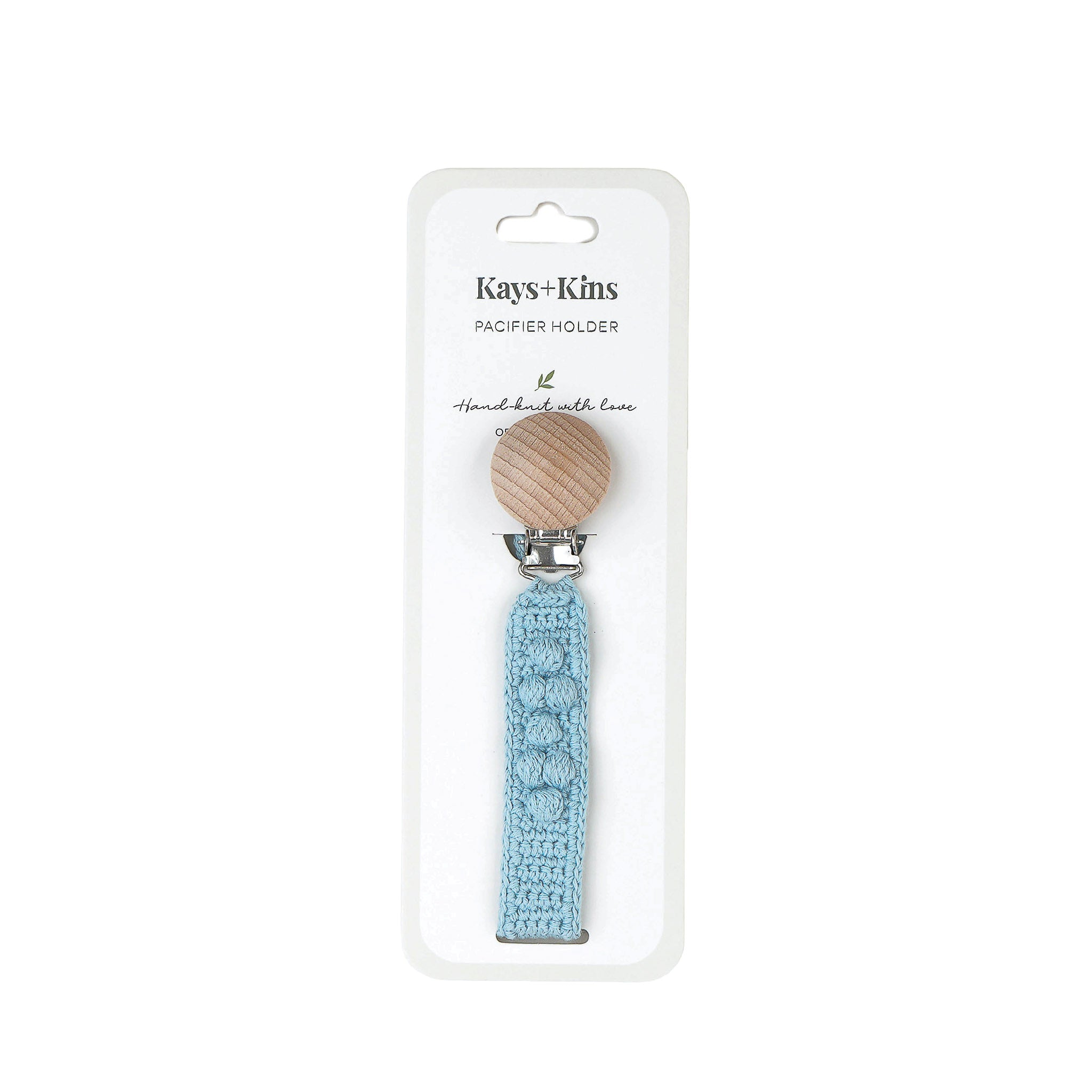 Crochet Pacifier Clip - Blue
