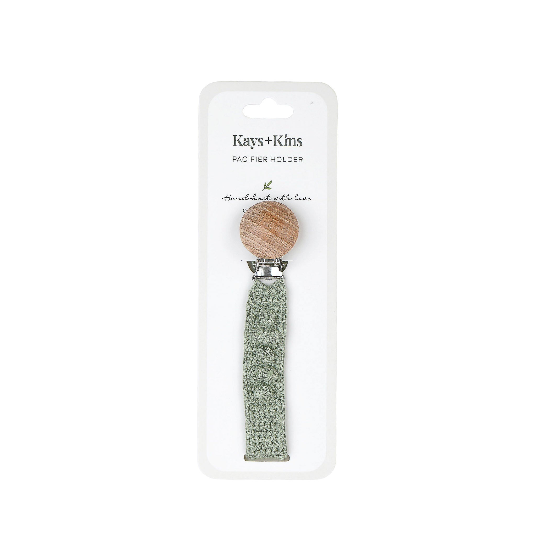 Crochet Pacifier Clip - Sage