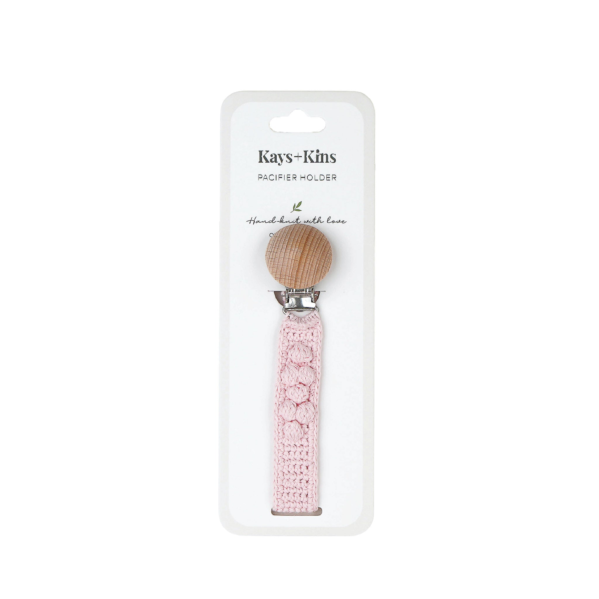 Crochet Pacifier Clip - Blush