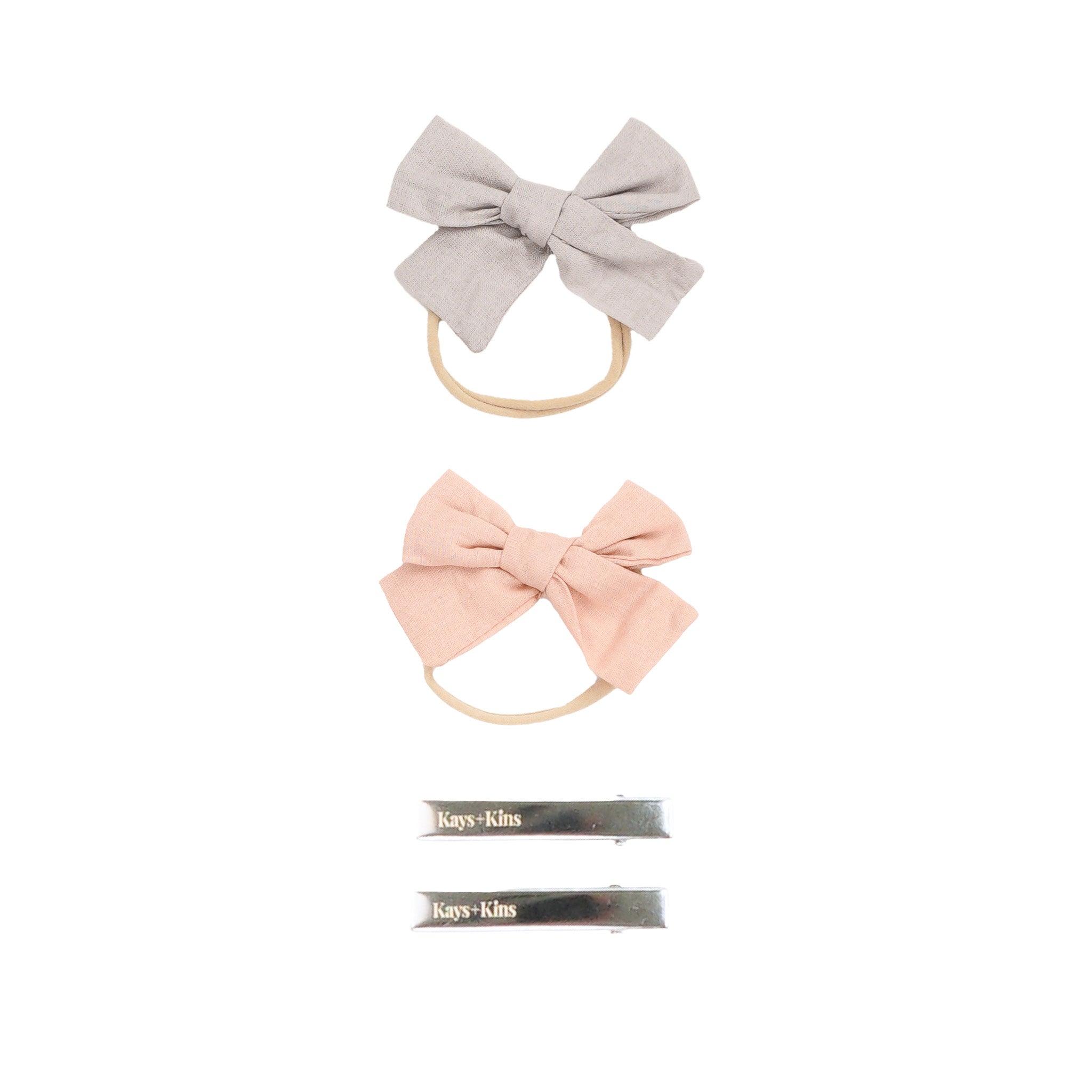 Linen Bow Set - Petal Mist