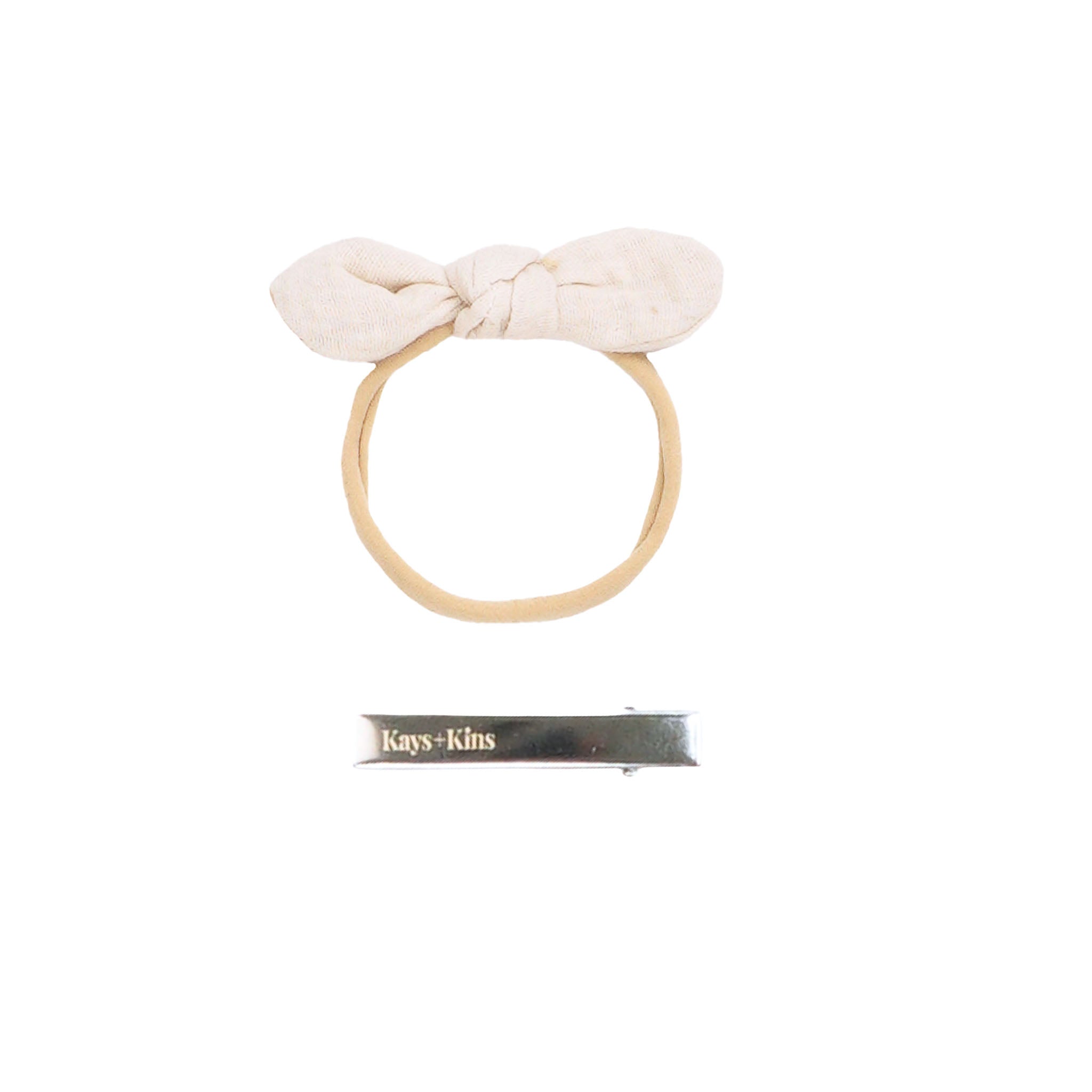 Linen Petite Bow-Ivory