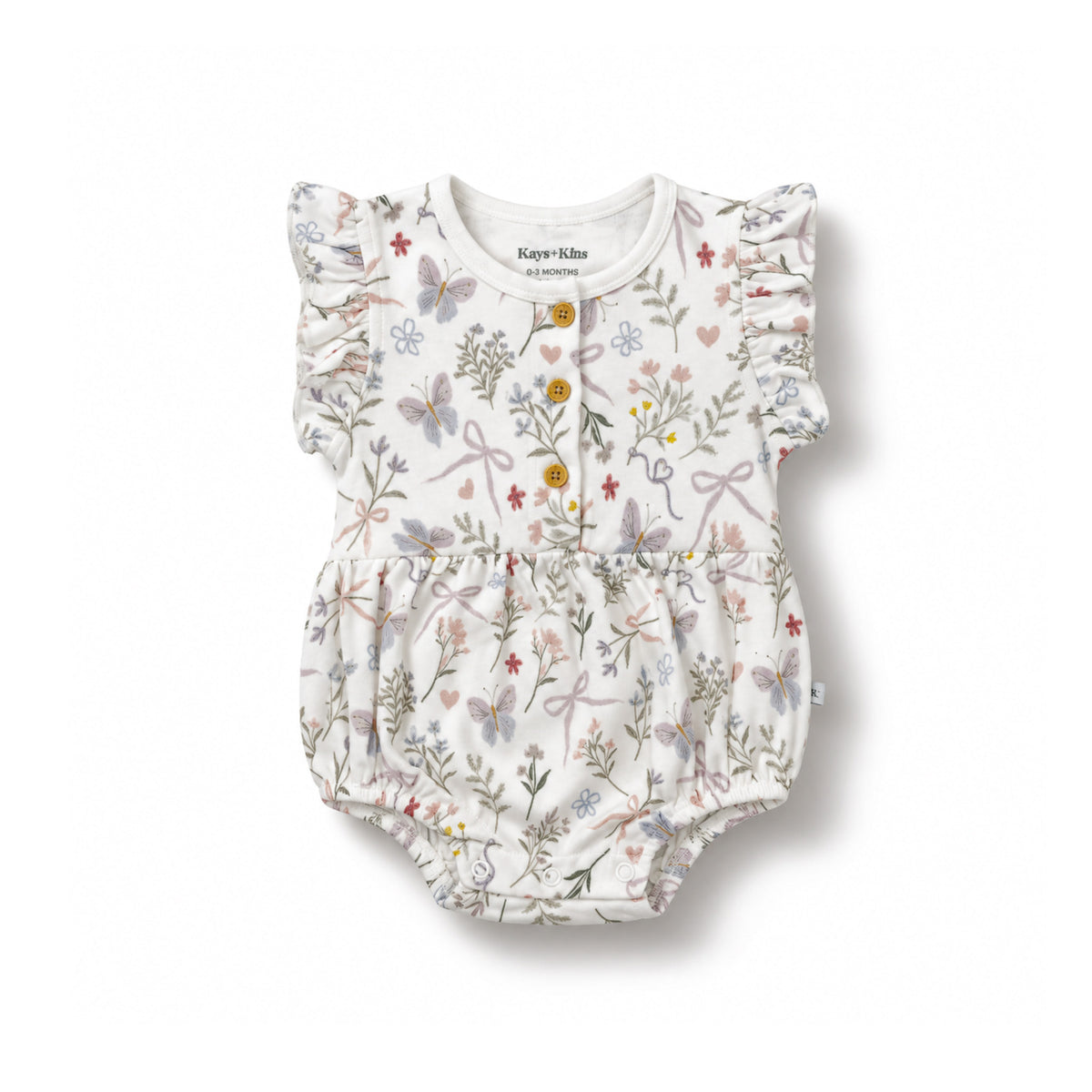 Ruffle Bubble Romper - Petal Bow