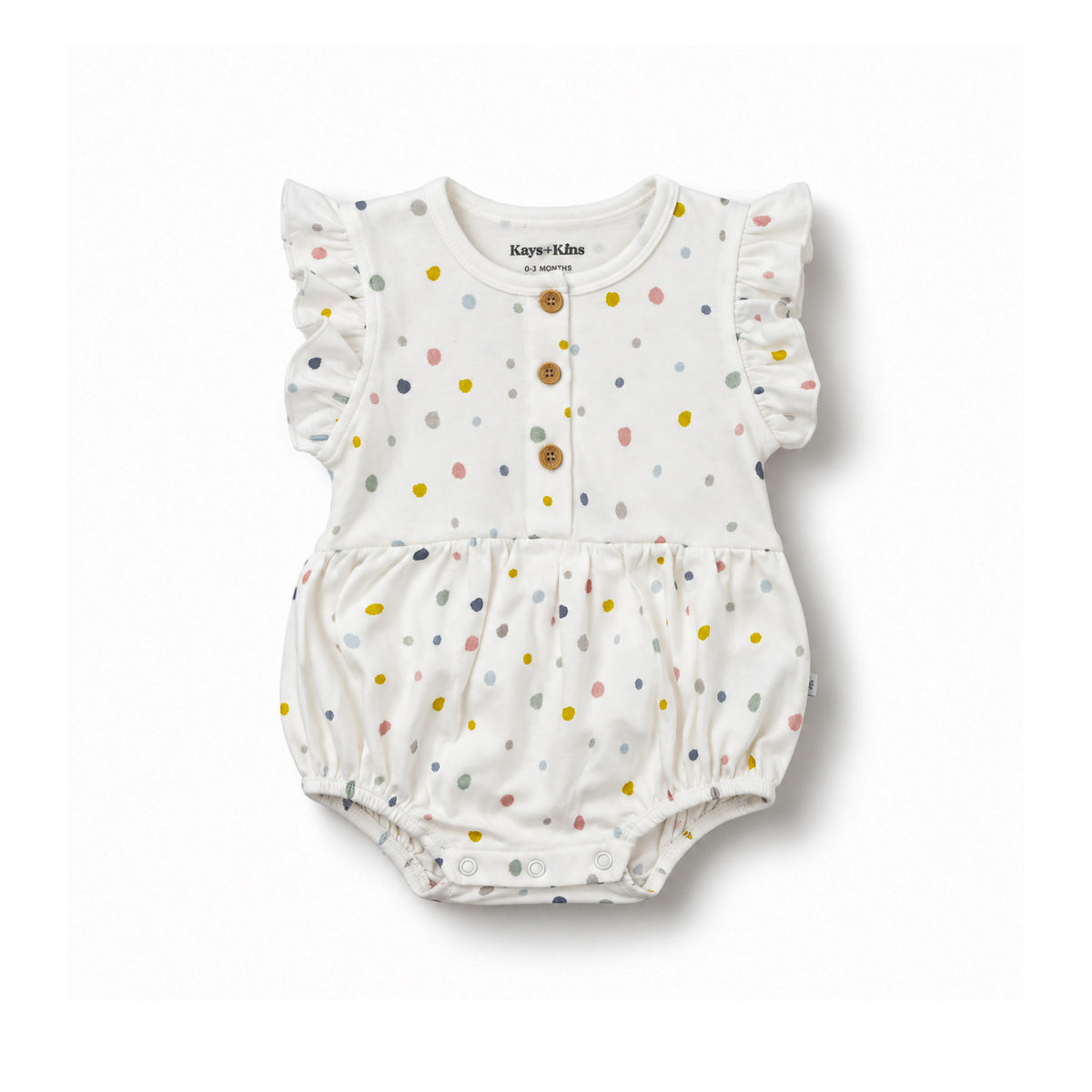 Ruffle Bubble Romper - Soft Dots
