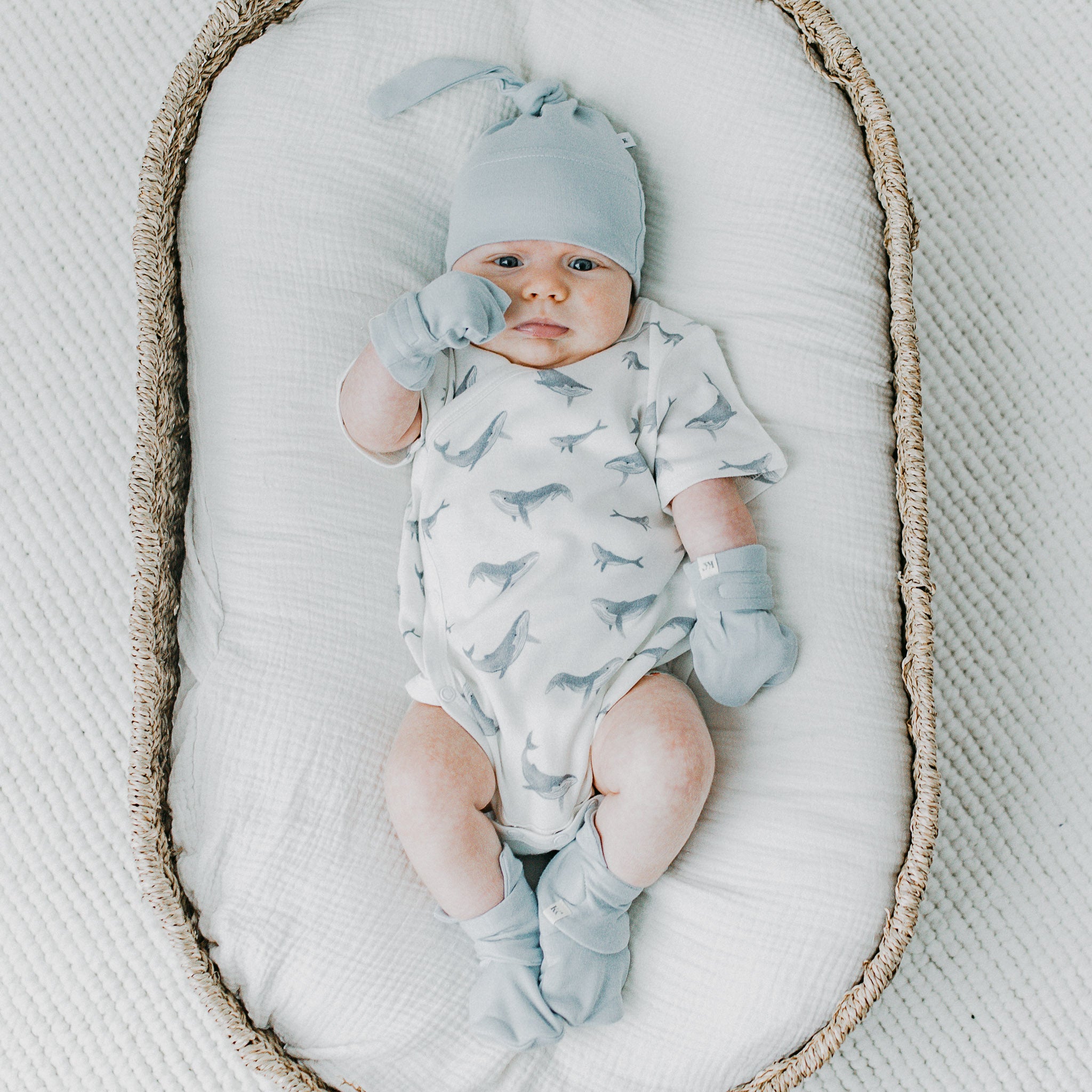Mitts + Booties - Stone Blue