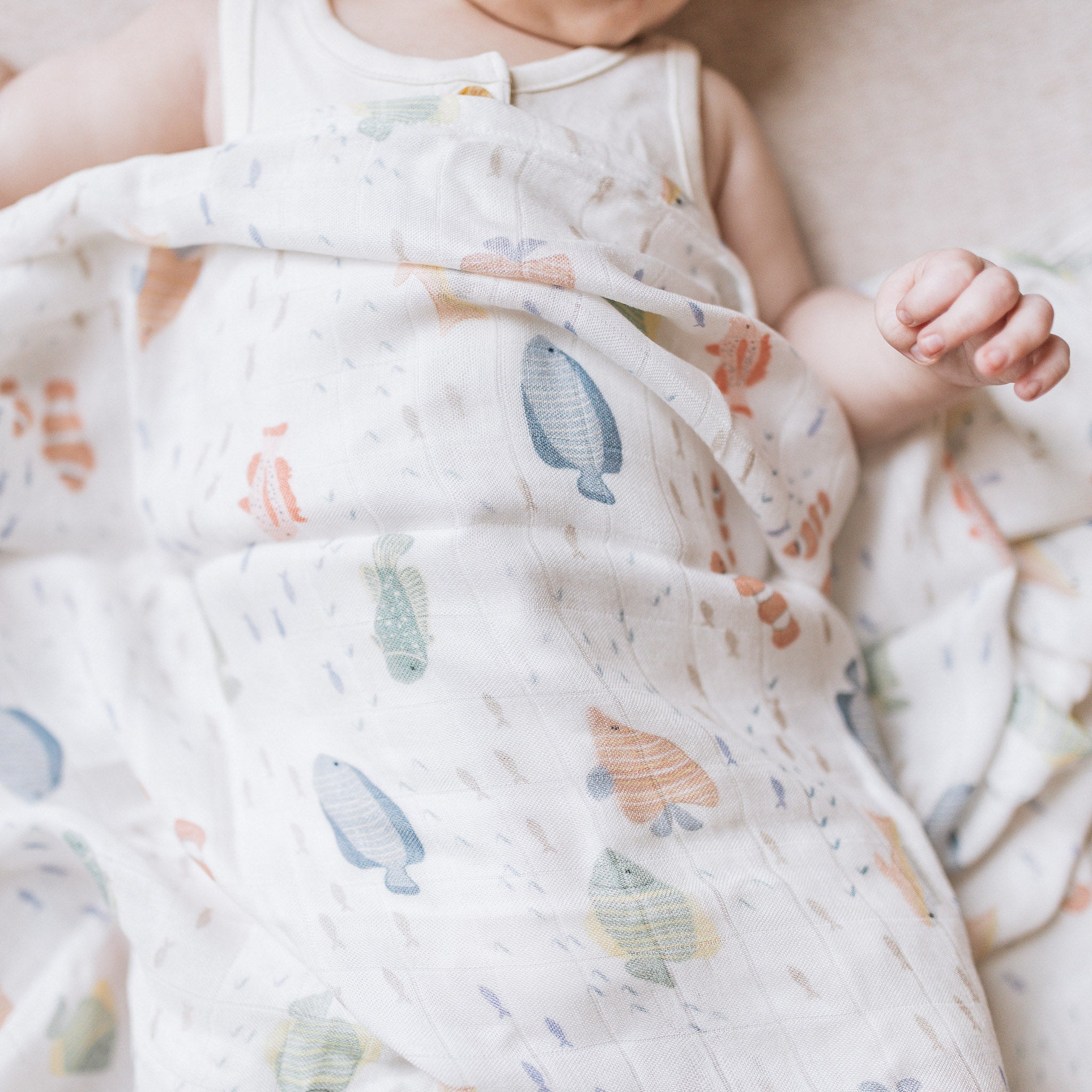 Bamboo Swaddle - Marine Fish