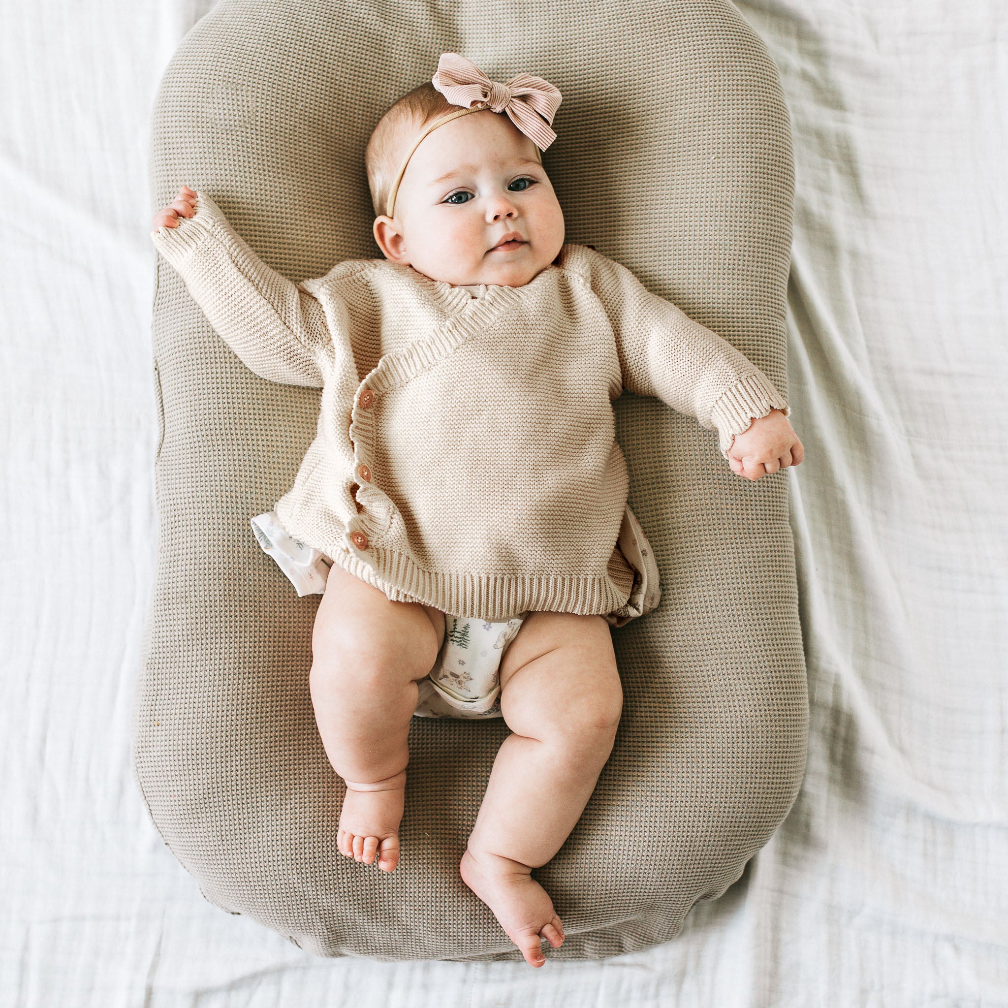 Vintage Knit Cardigan - Cloud